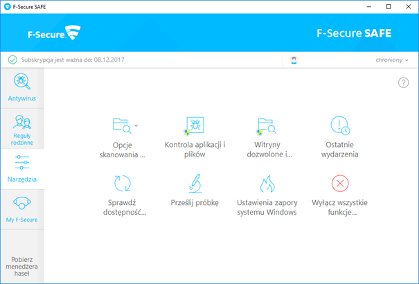 F-Secure - ustawienia zapory systemu Windows