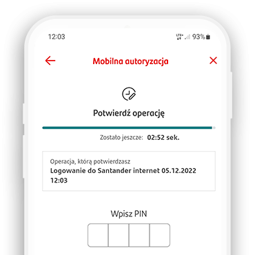 ekran aplikacji - ustawienie mobilnej autoryzacji