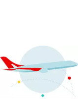Ilustracja lecącego samolotu pasażerskiego